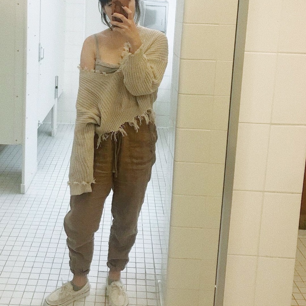Frayed Crop Sweater